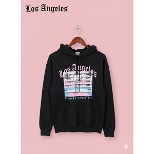 Gildan Los Angeles Legends Never Die Black Hooded Sweatshirt Hoodie M Streetwear